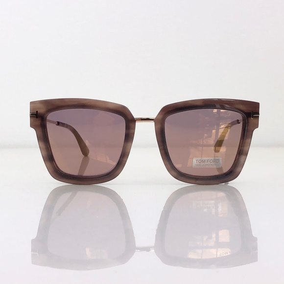 New Tom Ford Lara-02 Havana Square Sunglasses - Picture 5 of 16